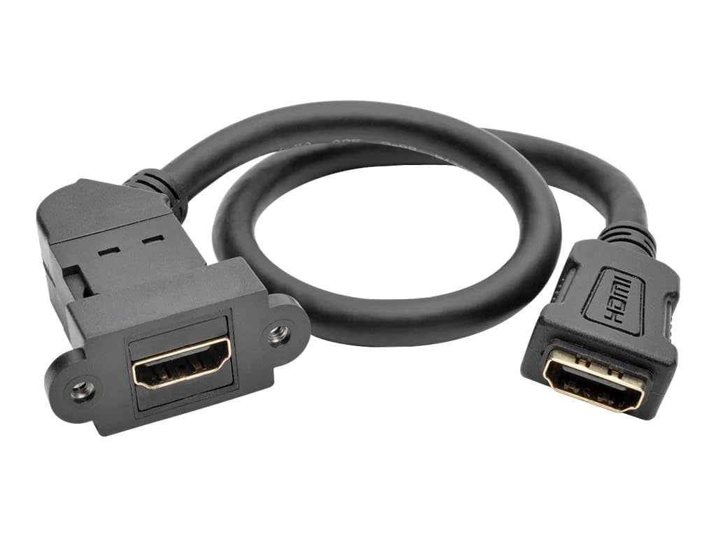 Tripp Lite Eaton P164-001-KPA-BK High-Speed HDMI with Ethernet F/F Keystone Panel Mount Coupler Cable, Angled Connector, 1 ft, Gold-Plated, Cloud Care Pre-Configured Bundle Eligible (50 Pack)