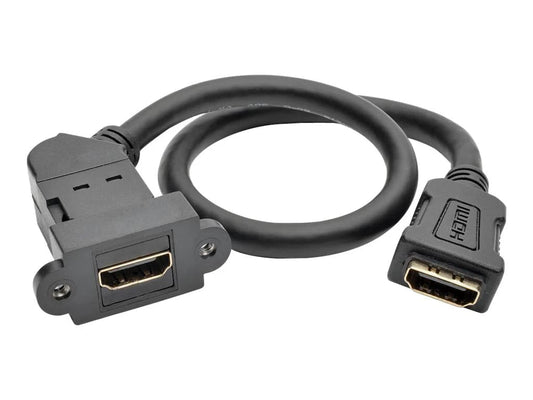 Tripp Lite Eaton P164-001-KPA-BK High-Speed HDMI with Ethernet F/F Keystone Panel Mount Coupler Cable, Angled Connector, 1 ft, Gold-Plated, Cloud Care Pre-Configured Bundle Eligible (50 Pack)