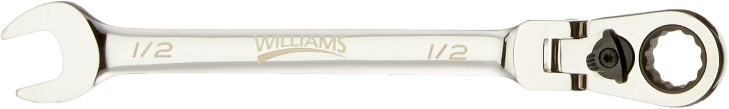 Williams WS-1168RCF 8-Piece Reversible Flex Head Ratcheting Combination Wrench Set