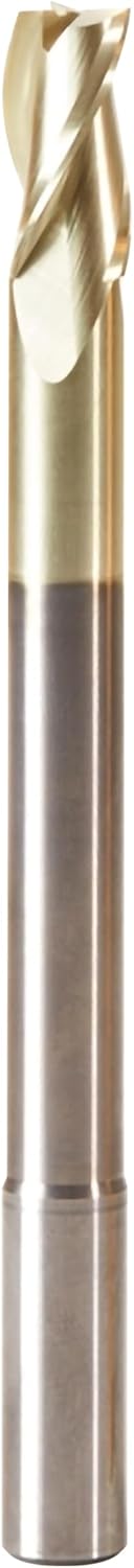 Amana Tool Extra Long CNC 2D and 3D Carving Flat Bottom 0.10 Deg Straight Router Bit, ZrN Coated, 46593, 1/2 Dia x 1 x 1/2 Shk x 6 Inch L x 3 Fl
