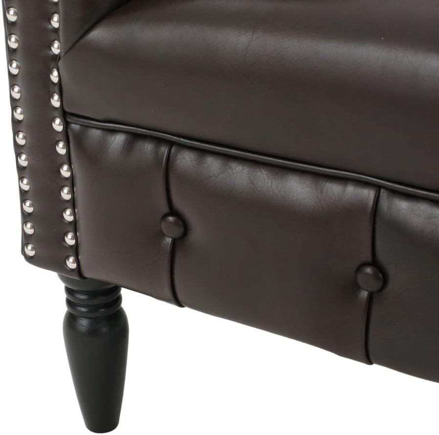 Christopher Knight Home Akira Leather Club Chair, Brown