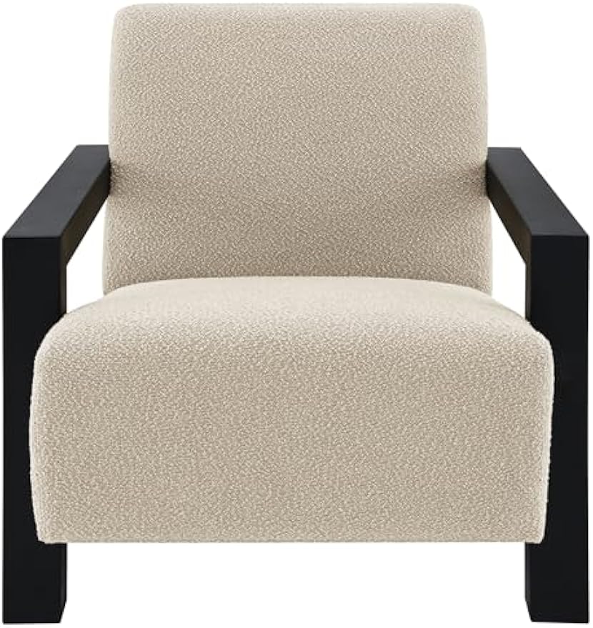 Coaster Home Furnishings - Fitzroy - Upholstered Boucle Accent Chair with Arms, Wood Frame, Angled Armrests, Reclined Seat and Back - Living Room - Latte - 903095