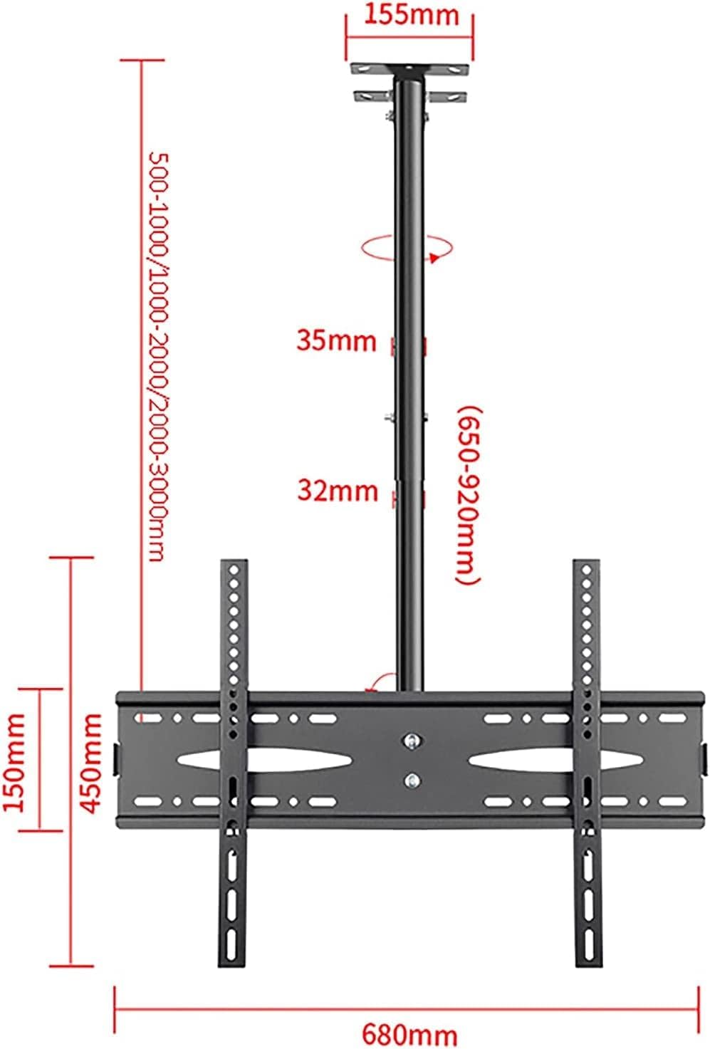 Ceiling TV Mount for 40 65 Inch LED Screens Adjustable 35° Swivel Tilt Down Supports Up to 110 lbs Heavy Duty Rotating TV Bracket for Home Theater.