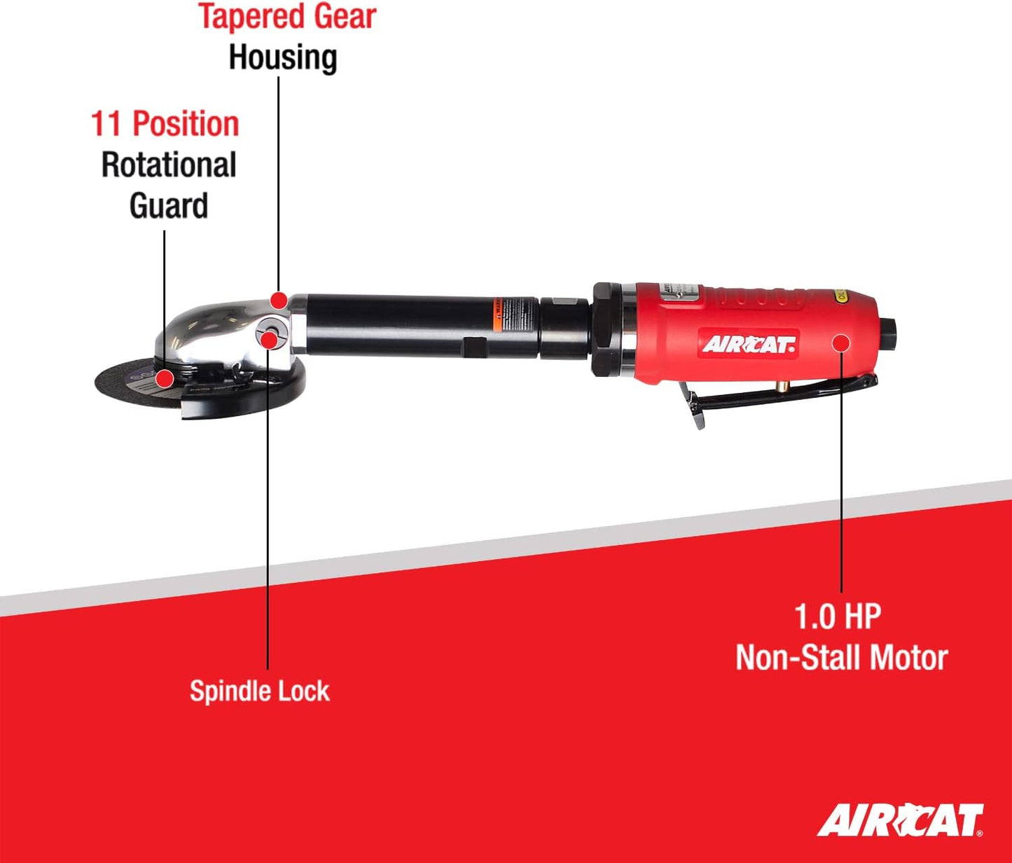 AIRCAT Pneumatic Tools 6275-A 1.0 HP 4-Inch Extended Inside Cut-Off Tool with Spindle Lock 14,000 RPM