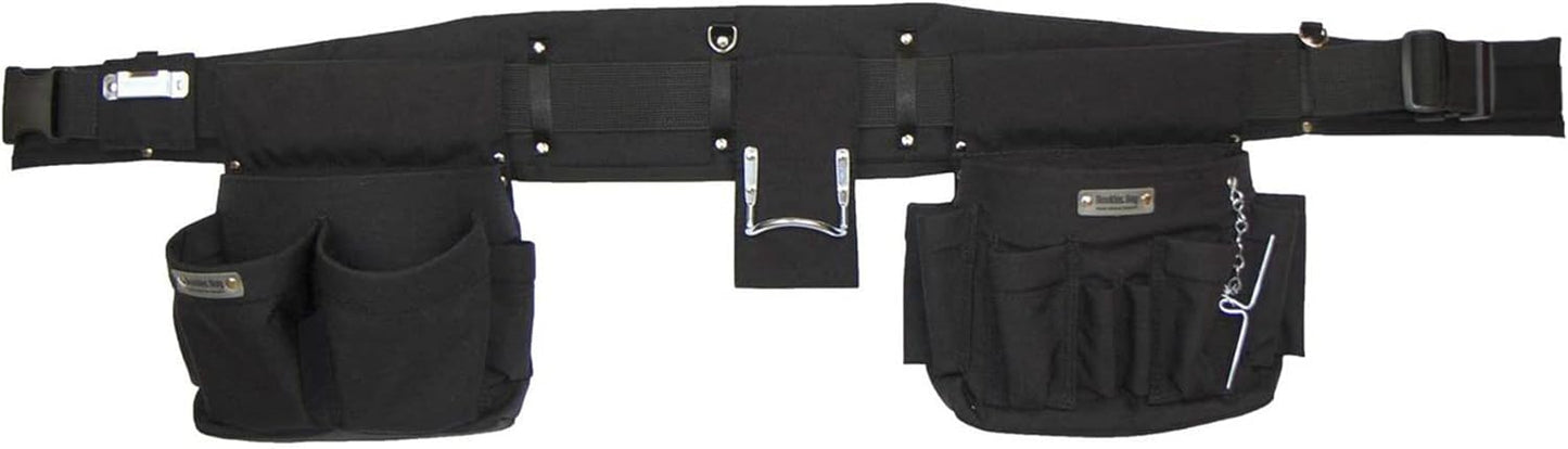 BOULDER BAG Professional Electrician's MAX Combo with Comfort Back Support Tool Belt, Quick Release Buckle, Heavy Duty Work Belt, Black, (Large 33-36 Inches), Made in USA