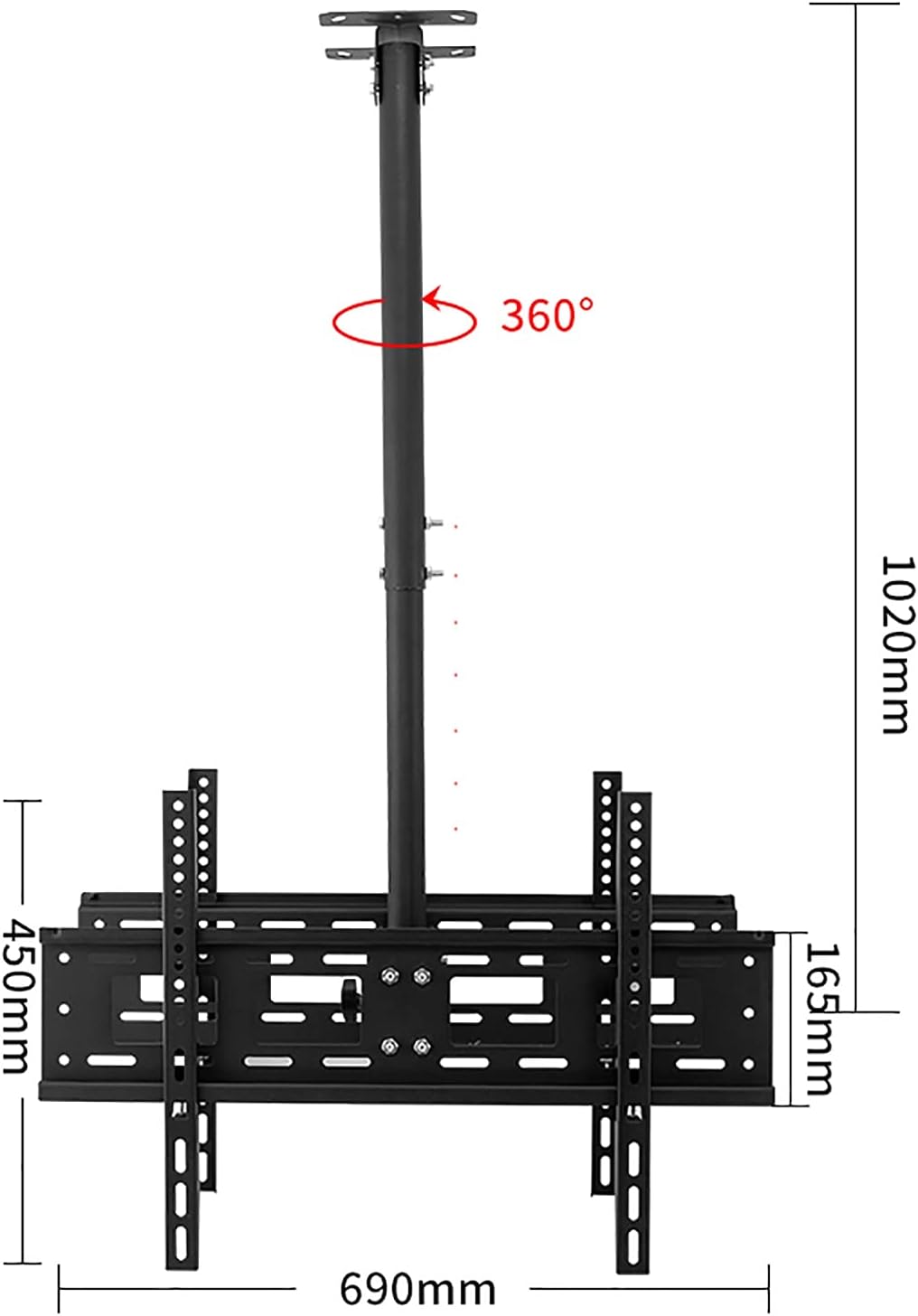 Universal TV Stand tv Wall Mount Double Sn Ceiling TV Mount, 360° Swivel and Tilt Ceiling TV Bracket, Fit Most 40-70 Inch LCD Flat Sn and Curved TVs (Size : 1m) (4m)