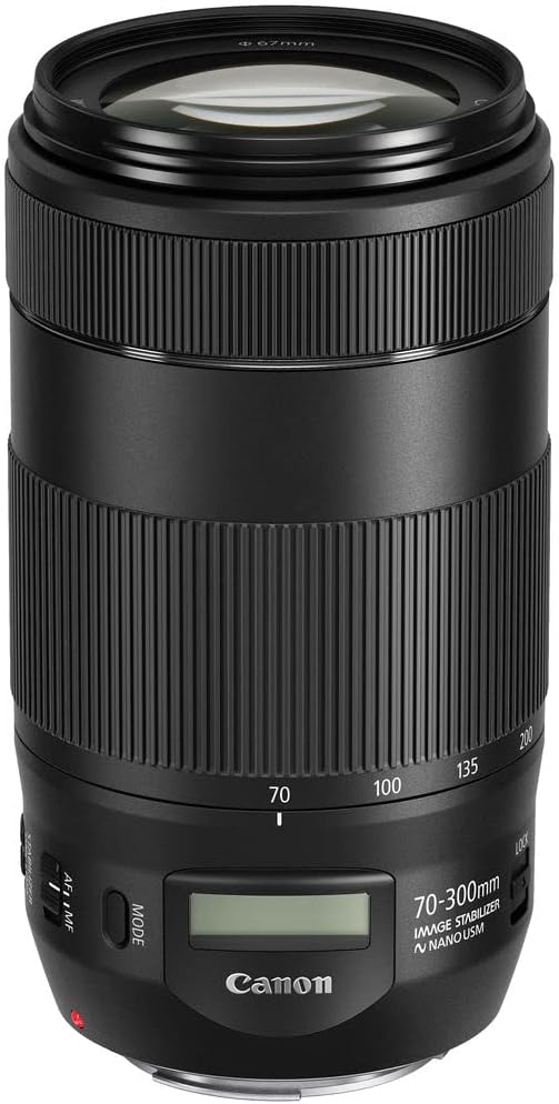 Canon EF 70-300mm f/4-5.6 is II USM Lens (0571C002) + Filter Kit + Backpack + 64GB Card + Card Reader + Flex Tripod + Memory Wallet + Cap Keeper + Cleaning Kit + Hand Strap + More (Renewed)