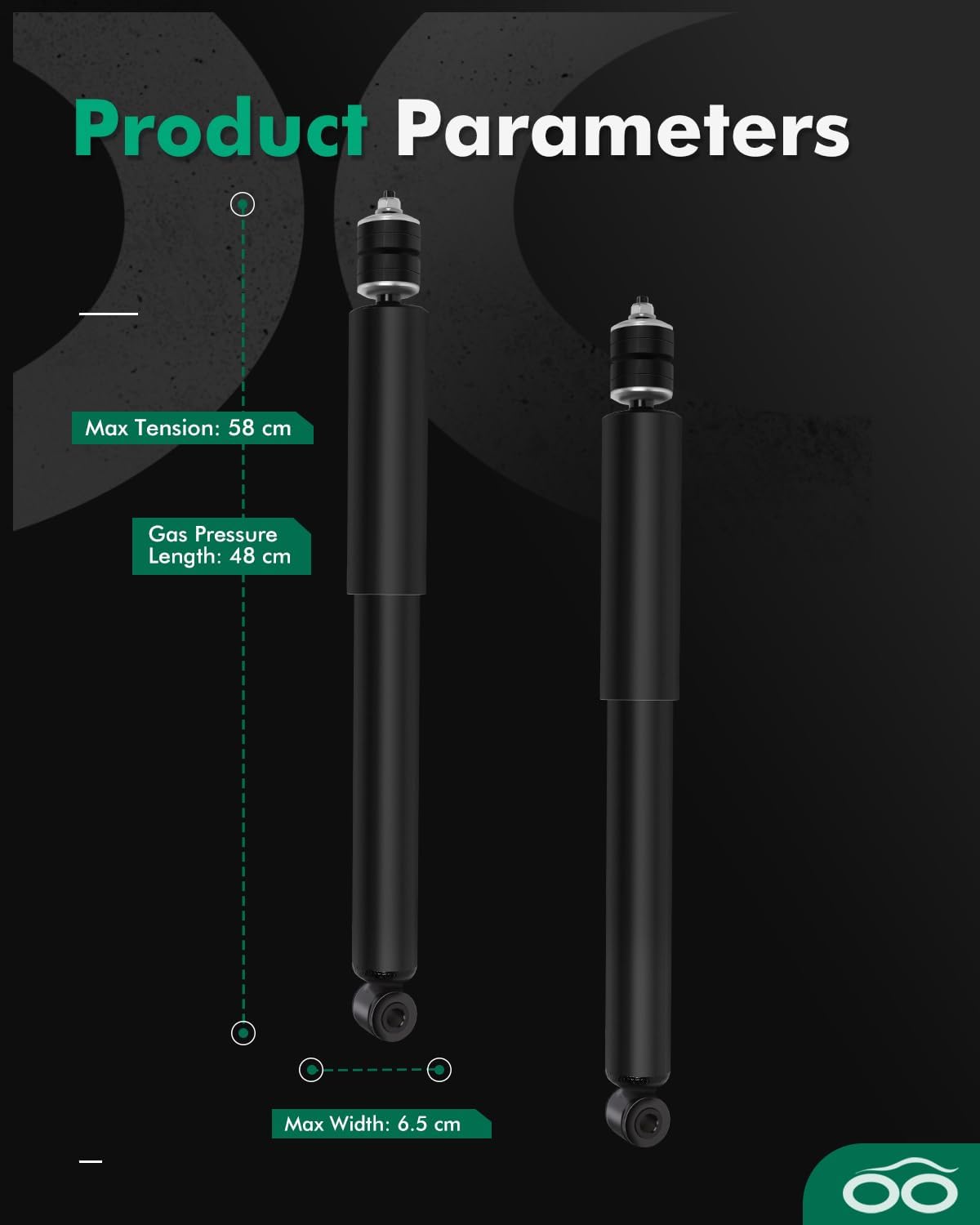 SCITOO - Rear Shock Absorber for Ford Fits 1994 1995 1996 1997 1998 1999 2000 2001 2002 2003 2004 for Ford Mustang Shocks 344433 Struts - 2Pc Set