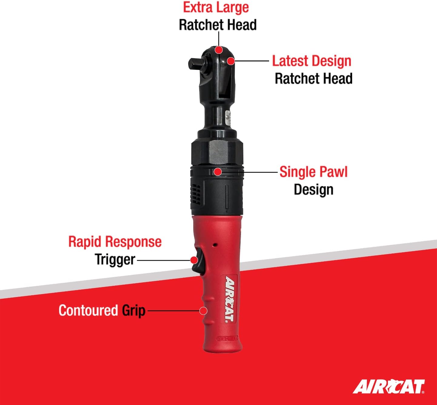 AIRCAT Pneumatic Tools 805-HT-5 High Torque Ratchet Wrench 130 ft-lbs - 1/2-Inch