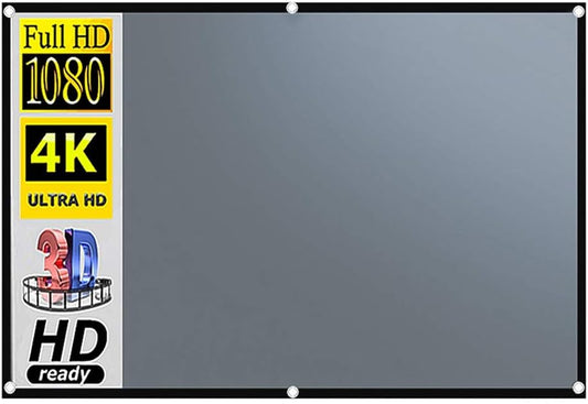 4:3 Projector Anti Light Curtain 84/100/ 110 Portable 3D Projection Screen with Black Border and Holes(50 inch)