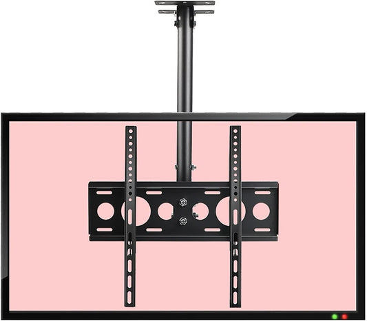Ceiling TV Mount Adjustable Tilt & Swivel Bracket Fits Most 26 65 Inch TVs Expansion Bolt in Tion Supports VESA Up to 400x400 mm Heavy Duty Design.