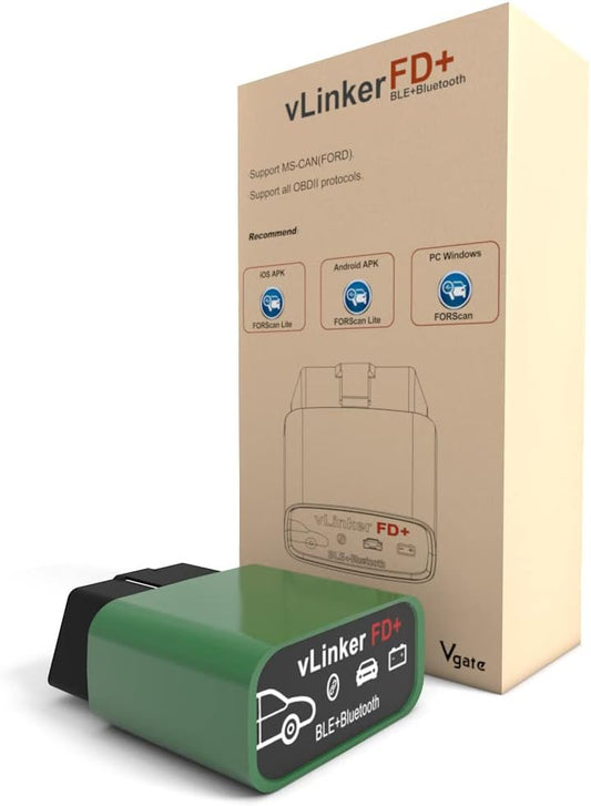 vgate vLinker FD Plus OBD2 Adapter Bluetooth BLE Scanner for FORScan, Work with iPhone, Android, and Windows