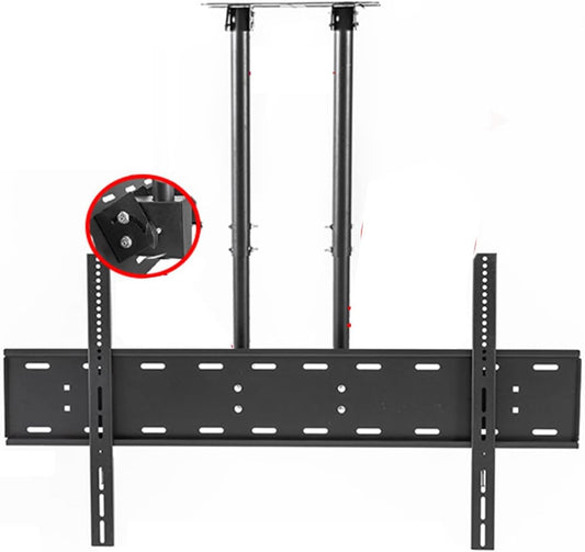 Adjustable Ceiling TV Mount Bracket Double Pole Ceiling TV Stand for 60-120 Inch TVs Fit Flat and Vaulted Ceiling Expansion Screw Fixing,2m