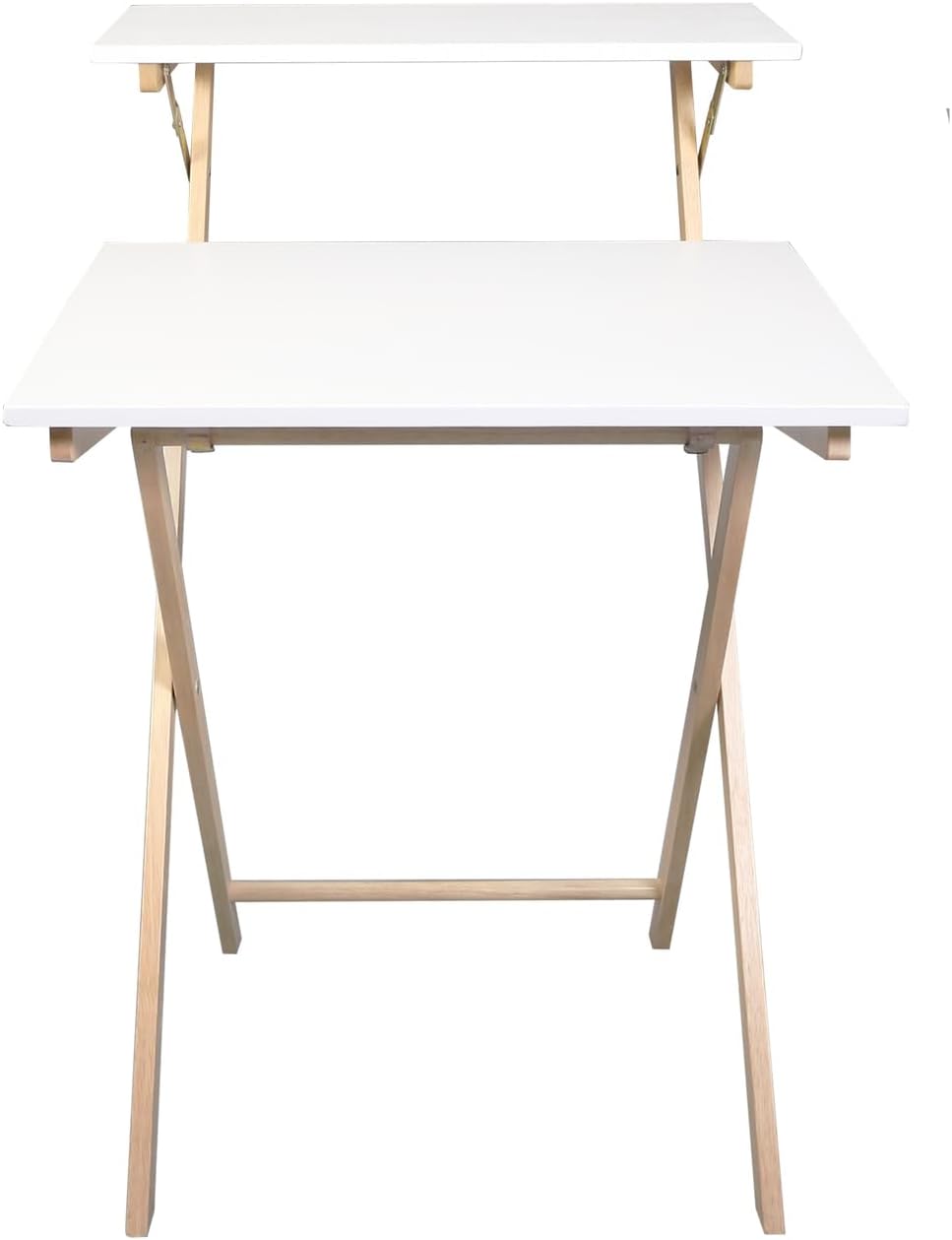 Casual Home 100% Solid Wood 2-Tier Folding 28" W Laptop Working Computer Desk, No Assembly Required