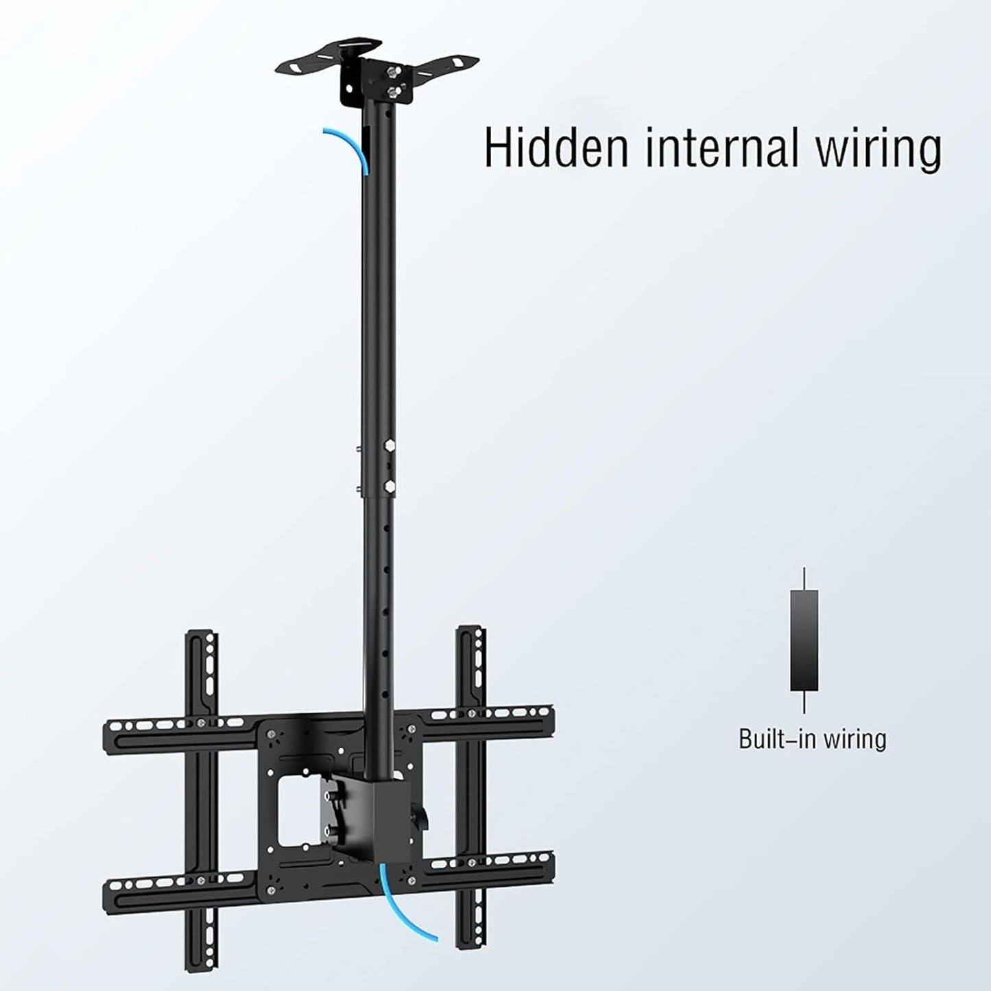 Ceiling TV Mount Bracket, Adjustable Tilt and Swivel TV Ceiling Mount, 30° Flip Down for 32-65 Inch TVs, Wall Ceiling Mounting(3m)