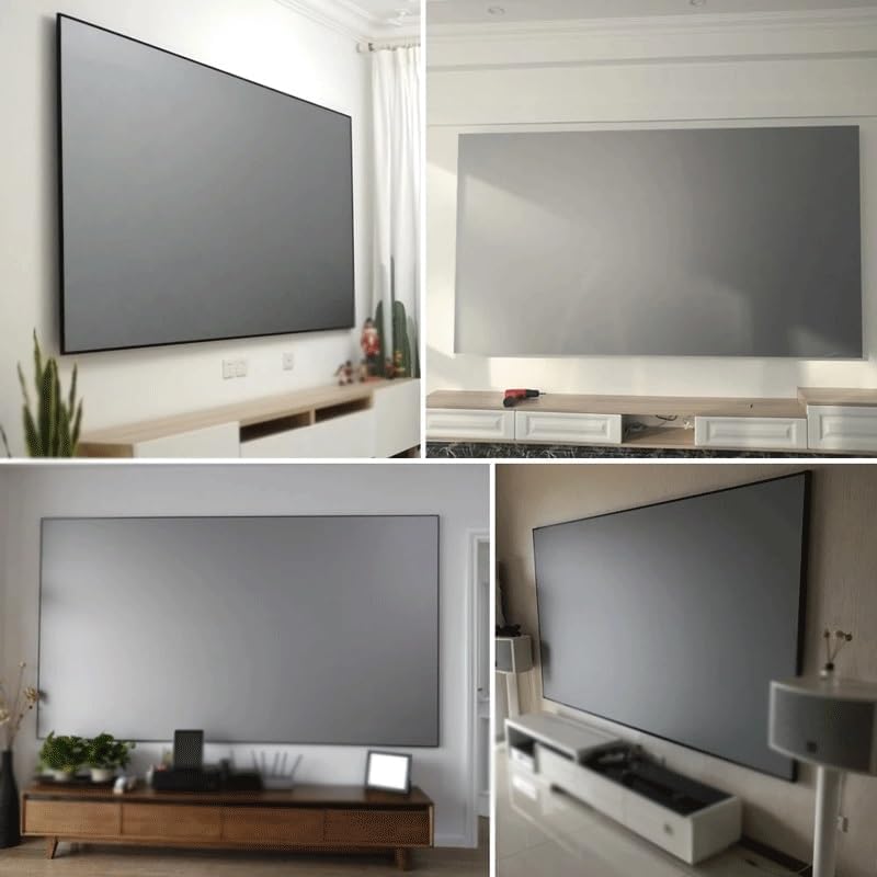 ZHCHAO Projector Screen Reflective Fabric Projector Projection Screen Enhance Brightness(100 inch)