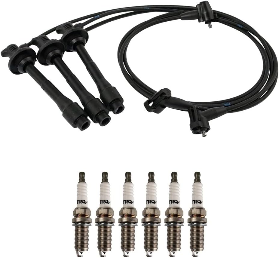 TRQ Ignition Kit Spark Plugs Wire Set Compatible with 2011-2019 Ford Fiesta