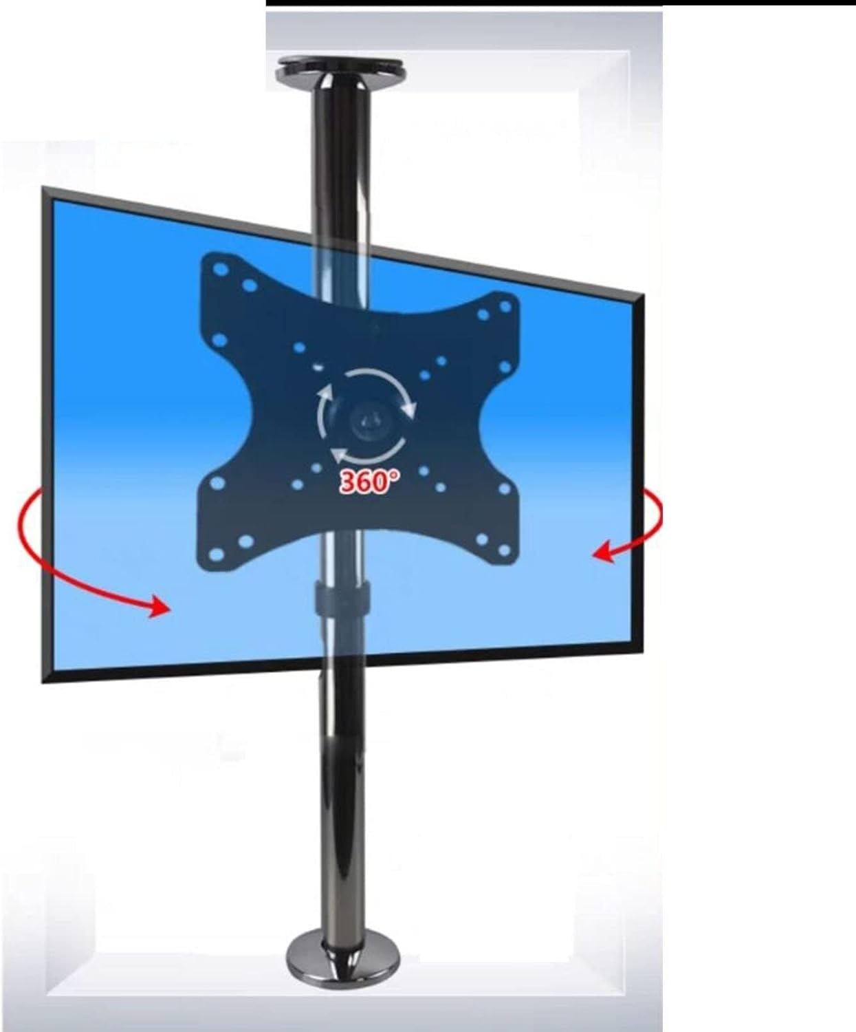 360° Swivel TV Mount Adjustable Ceiling Bracket Universal Wall Support for 19 40 Inch TVs Partition Wall Divider Stand Space Saving Design (Model 6682C)