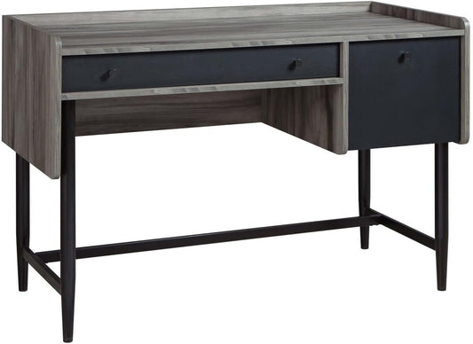 Sauder Harvey Park Modern Home Office Desk with Storage, Jet Acacia Finish