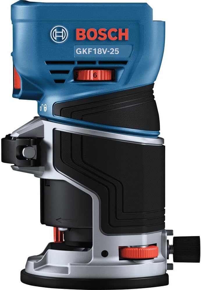 BOSCH GKF18V-25N 18V Brushless Colt™ Palm Router | Cordless Power and Precision for Woodworking Projects - Includes Dust Extraction System and Variable Speed Control (Bare Tool)