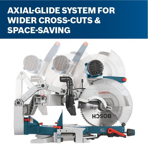 BOSCH GCM12SD 15 Amp 12 Inch Corded Dual-Bevel Sliding Glide Miter Saw with 60 Tooth Saw Blade