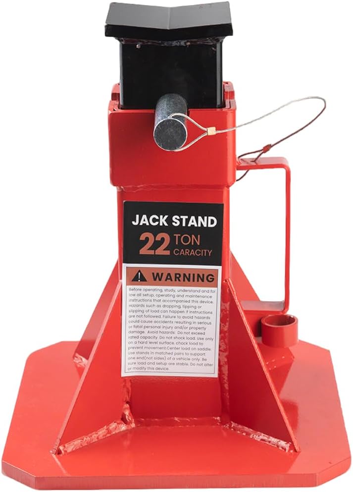 22 Ton (44,000 lbs) Heavy Duty Pin Type Professional Car Jack Stands with Lock Adjustable Height to 19.75" Fit for Supporting Trucks, Trailers and Equipment, 1 Pair