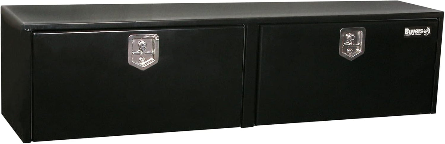 Buyers Products 1702300 Black Steel Underbody Truck Box w/ T-Handle Latch, 18x18x24 Inch, Contractor Toolbox For Organization And Storage, Job Tool Chest