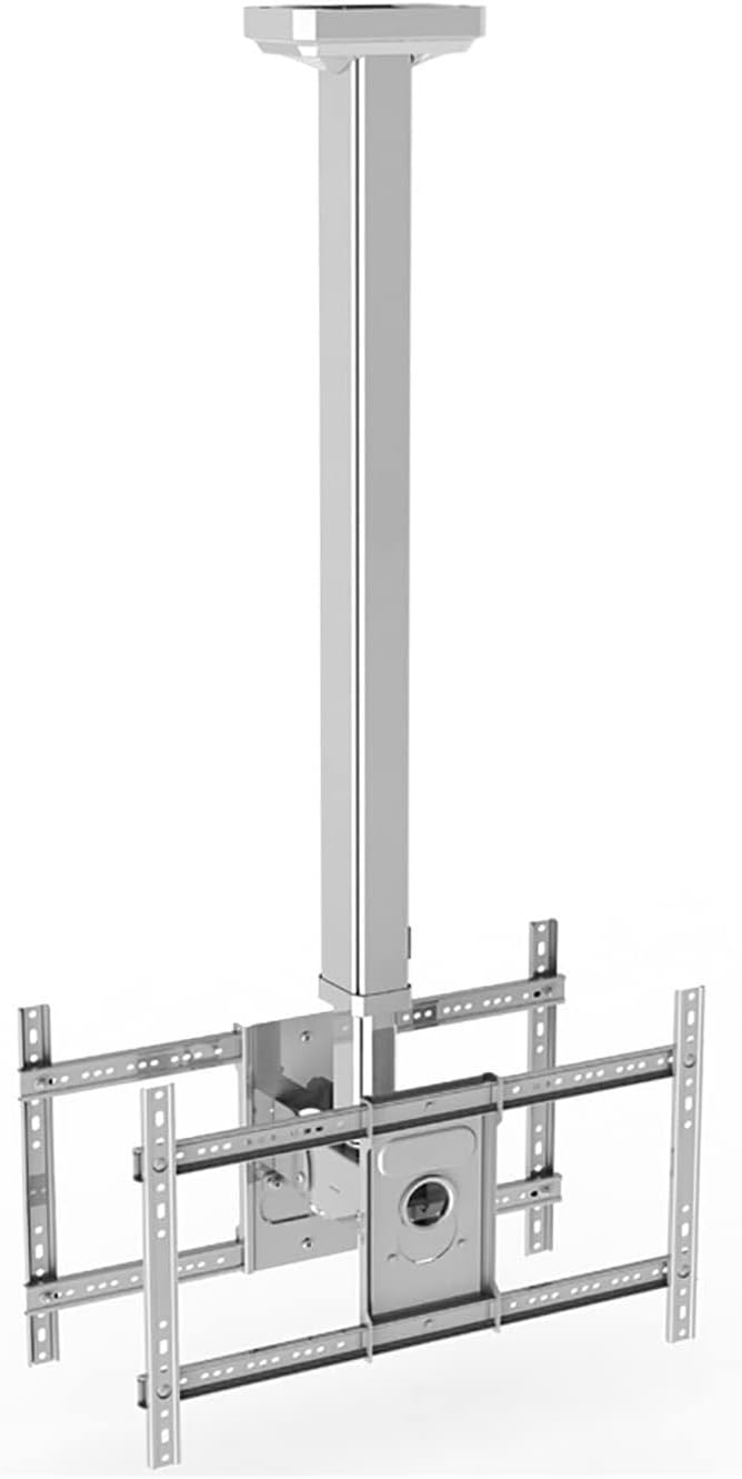 Universal Double Ceiling TV Mount Bracket, Tilt & Swivel Design for 32-65/75 Inch TVs, Adjustable Height, Fits Flat Ceilings, Holds 2 TVs, 1150-2000mm(1650)