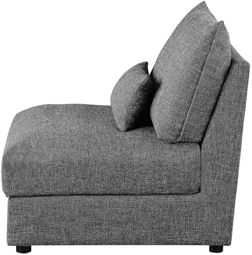 Coaster Home Furnishings - Sasha - Upholstered Armless Accent Chair with Foam Cushion and Wooden Base - Living Room - Barely Black - 551681