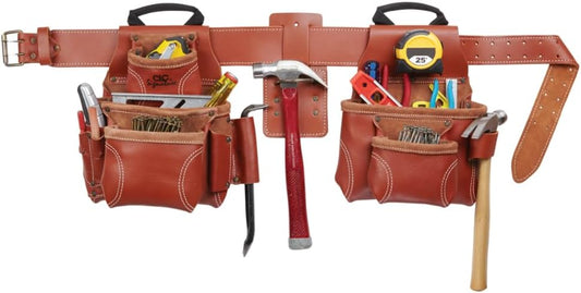 CLC Custom Leathercraft 21448 4 Piece Pro Framer's Combo System Tool Belt 15 Pocket,Brown