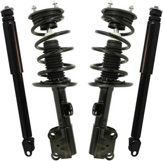 AutoShack Front Complete Strut & Coil Spring Assembly with Rear Shock Absorbers Set for 2013-2019 Ford Flex 2013-2019 Lincoln MKT FWD | Full-vehicle Suspension System Replacement Kit CSTKS0065