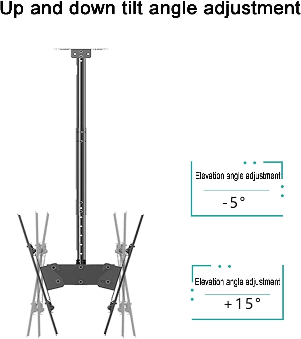 Universal TV Stand TV Ceiling Mount Adjustable Bracket,TV Mount Bracket Fits 55-75 Inch LCD LED 4K TVs, Flat Sn Display, Adjustable Height Telescoping Tilt and Swivel, VESA 600x400mm (61