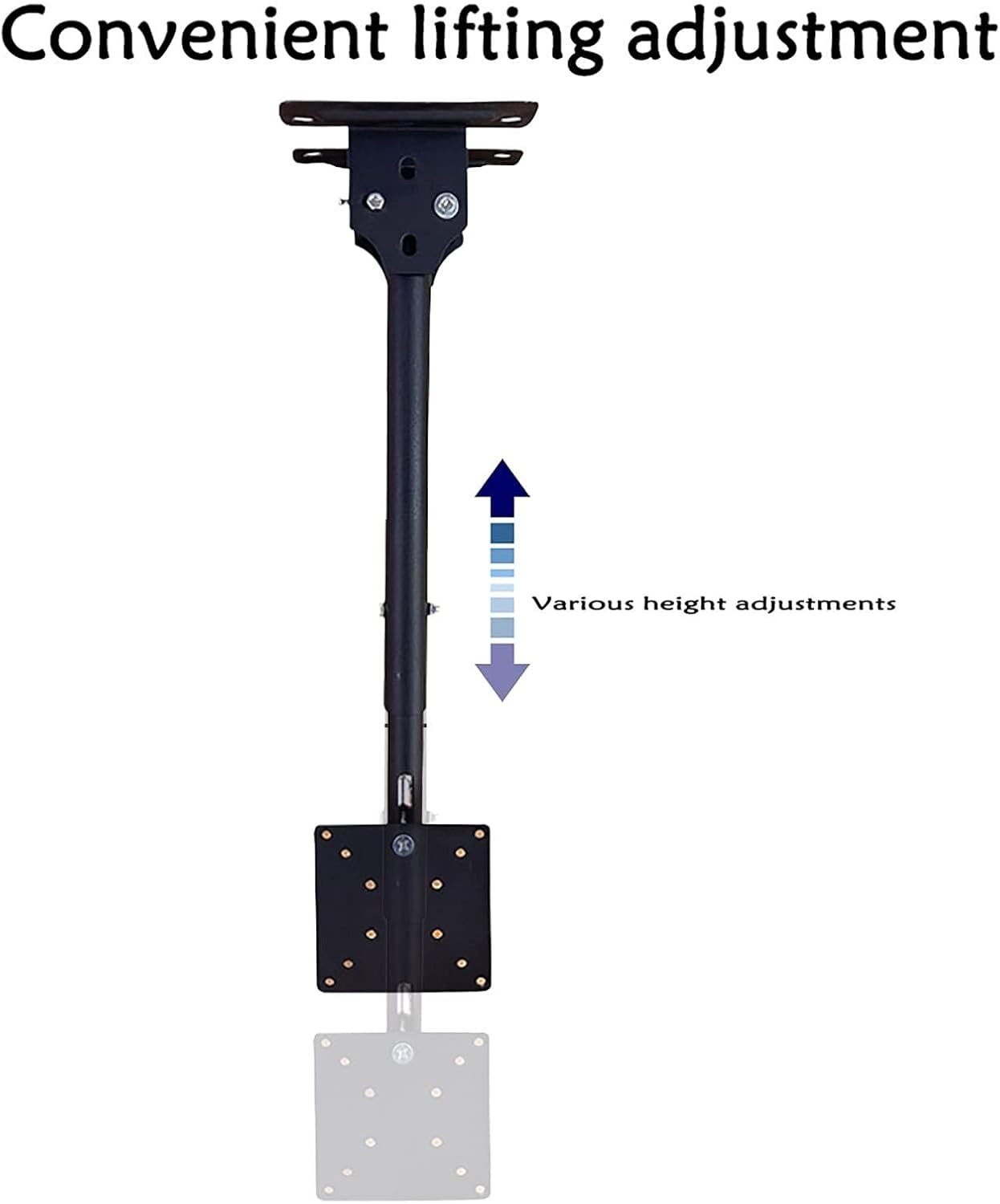 Ceiling TV Mount Bracket, Adjustable Tilt Swivel TV Wall Mount for 17-32 Inch TVs, Height Adjustable, Max Load 30kg, 1.6-1.9m
