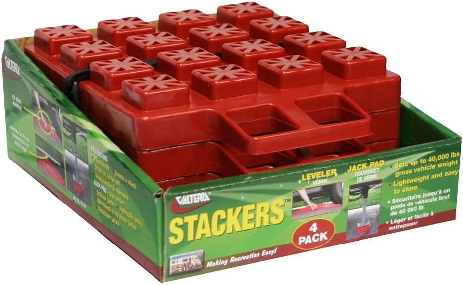 Valterra A10-0918 Stackers Multi-Use RV Leveling Pads (Pack of 10) , Red