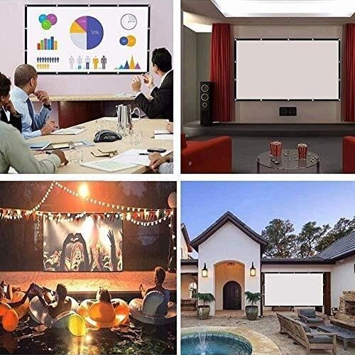 84 Inch 16:9 White Diagonal Video Projection Screen Wall Mounted for Home Theater, Movies, Classroom, and Presentations