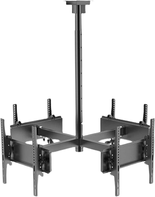 4 Sides TV Ceiling Mount Bracket,Adjustable Tilt & Swivel TV Ceiling Mount,LCD TV 360 Degree Rotating Frame,for 30-50 Inch TVs,Support 4 Screens