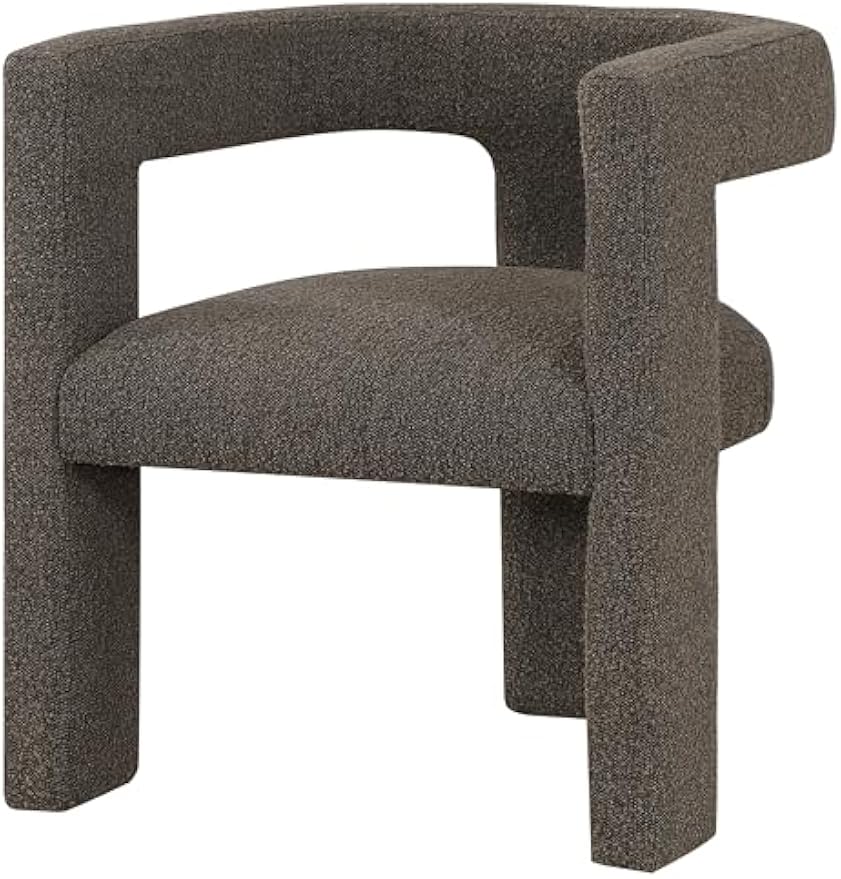 Coaster Home Furnishings - Petra - Boucle Upholstered Accent Chair Curved Arms and Cushioned Seat - Contemporary Style - Living Room - Chocolate Brown - 902880