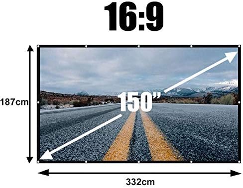 2020 New 3D Foldable 60/72/84/100/120/150inch Projector Screen 16:9 Anti-Crease Projection Movies Screen for Home Outdoor(60 inch)