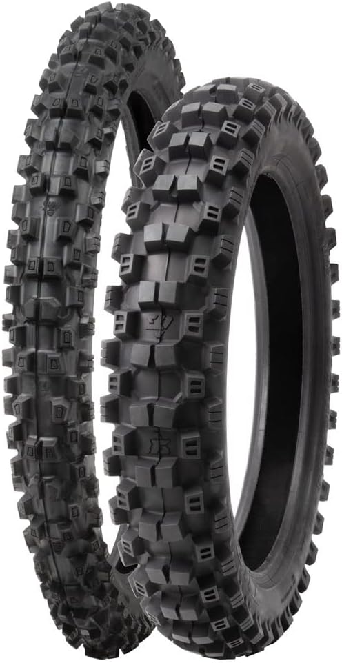 Tusk EMEX T-45® Front & Rear Tire Set 90/100x21 & 120/90x18 – Intermediate/Hard Terrain Knobby Motocross Tires for Dirt Bikes, Trail, and Off-Road Riding