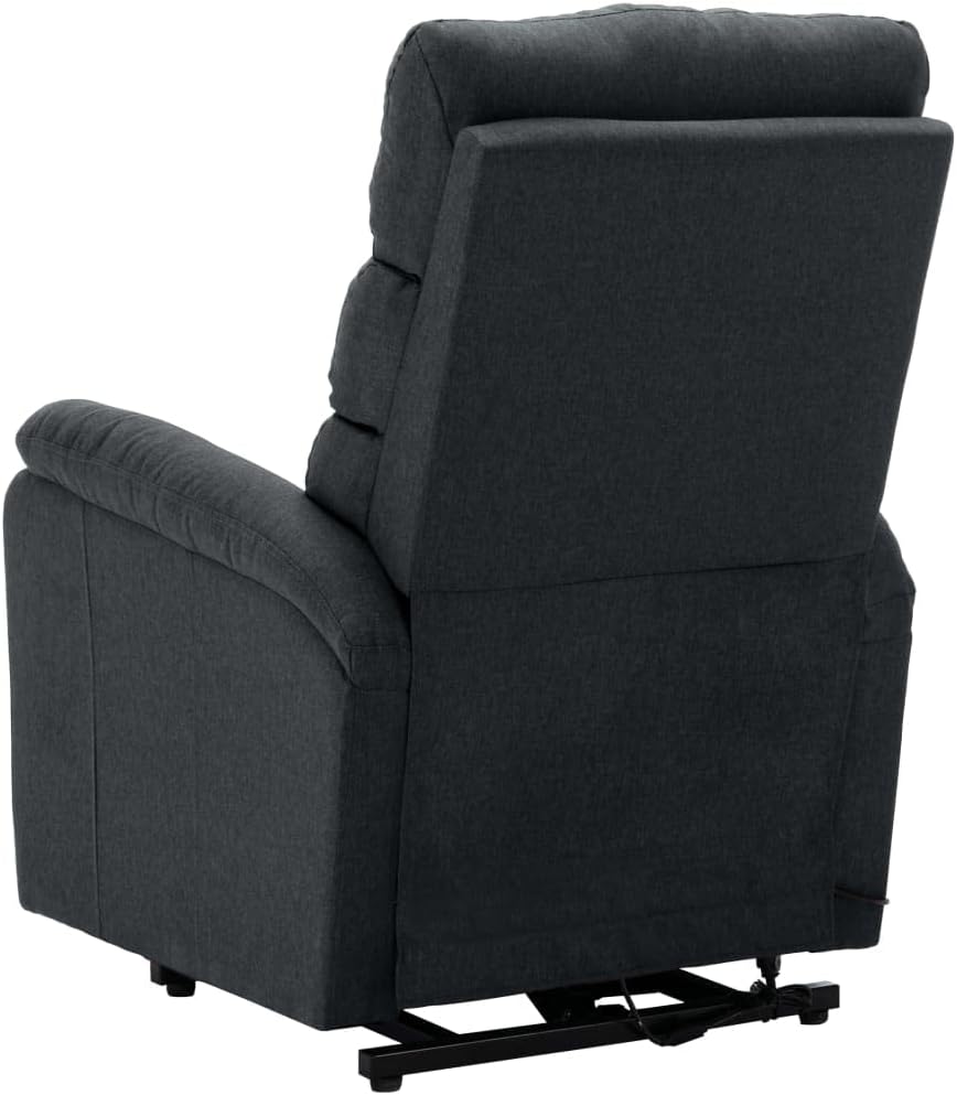"vidaXL Dark Gray Fabric Stand-Up Chair - Power Lift Recliner with 3 Position Adjustment - Wide Armrests, Durable Construction, Ideal for Elderly, Living Room, Lounge, Bedroom"