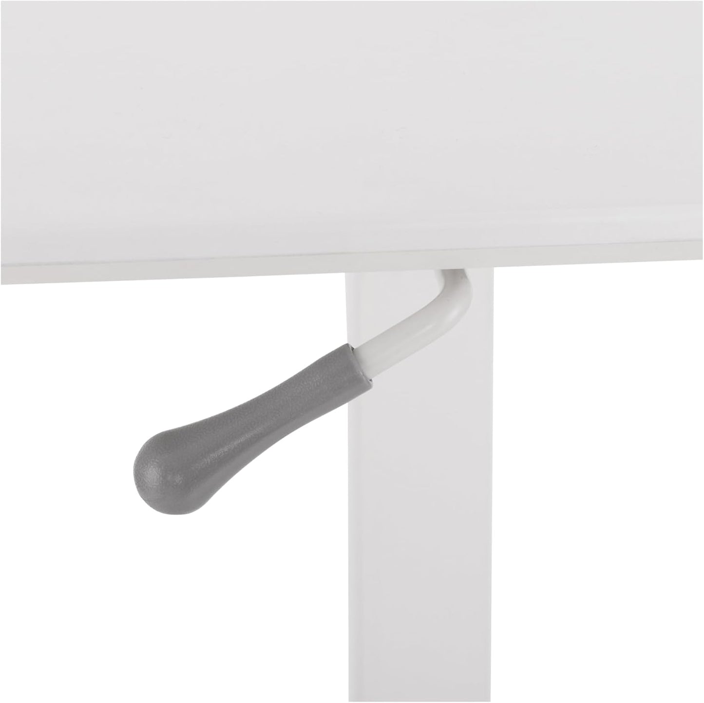 Seville Classics Airlift Height Adjustable Pneumatic Laptop Sit Stand Desk Mobile Rolling Cart, Computer Workstation for Home Office, Classroom, White, 25.6" Desktop