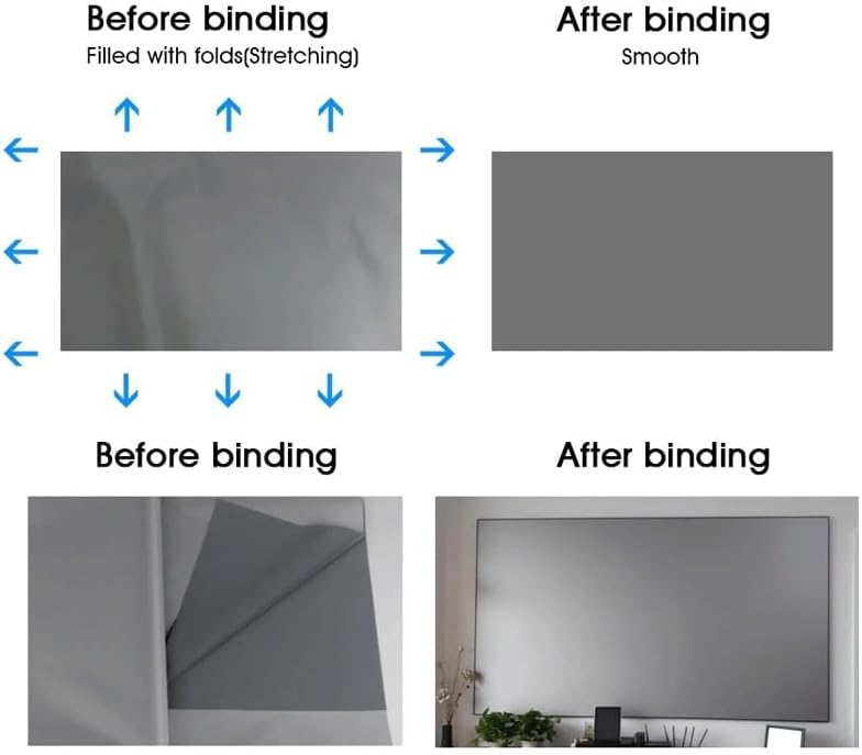 ZHCHAO Projector Screen Reflective Fabric Projector Projection Screen Enhance Brightness(100 inch)