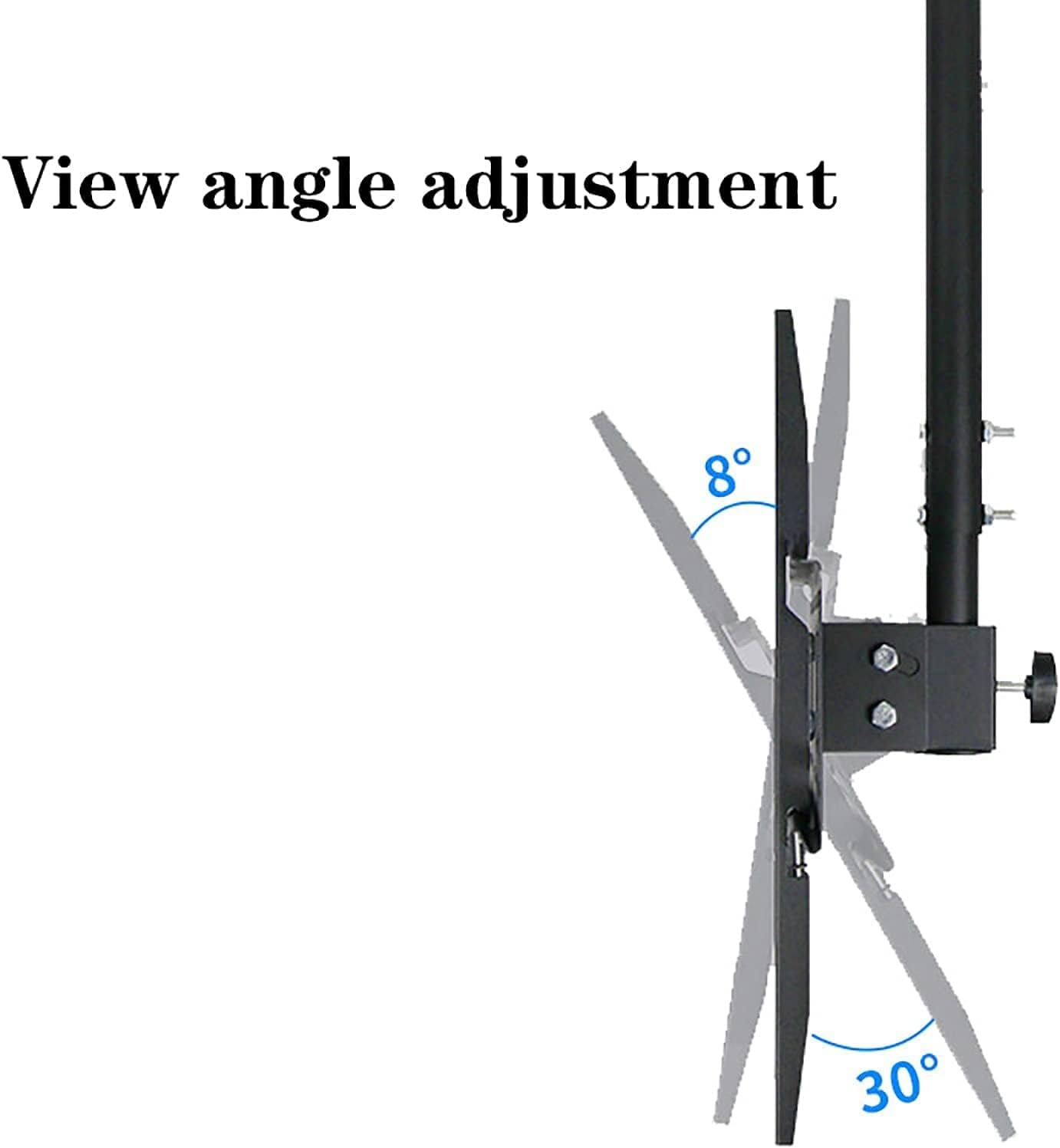TV Stand TV Unit, TV Wall Mount Ceiling TV Mount, Adjustable Wall Ceiling, Teles Height Adjustment for 26-60 Inch Flat and Curved TVs Up to 60kg TV Mount TV Stand