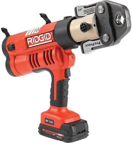 RIDGID RP 340-B Press Tool - 43348 Hydraulic Crimping Tool Jaws Not Included - ProPress Tool Jaws, PureFlow MegaPress, Standard Series Jaws and Rings Compatible (Cordless)
