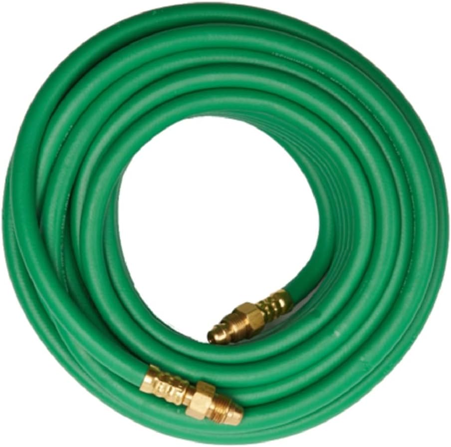 Argon Gas Hose for MIG/TIG Welding Flowmeter 1/4", 5/8"X18 Male, NPT Fittings, Inert Hose (100 Feet) AH-100-G