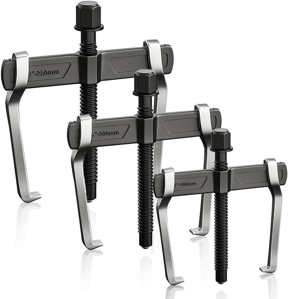 4 Bearing Puller 2'' 3'' 4'' 6'' with 2 Jaws Bearing Puller Tool Adjustable, Chrome Vanadium Steel Bearing Gear Puller Kit Hand Remover Tool Pump Pulley Remover for Wheel, Motorcycle, Bearings, Gears