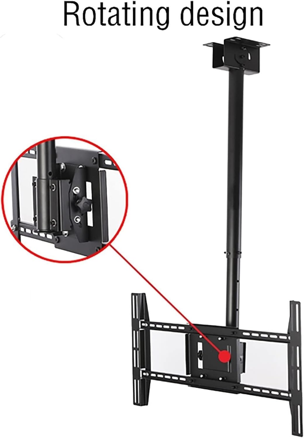 Ceiling TV Mount Bracket, Adjustable TV Ceiling Mount for 55-75 Inch Plasma Flat Screens, 0-15° Tilt and 360° Rotation, Ceiling\/Walls Installation(3.6cm)