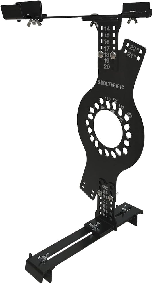 Wheel Fitment Simulator Tool, 14"-22" Tire Rim Size Measuring Mockup Offset Tool, Wheel Offset Measuring Tool, 5 Lug Metric