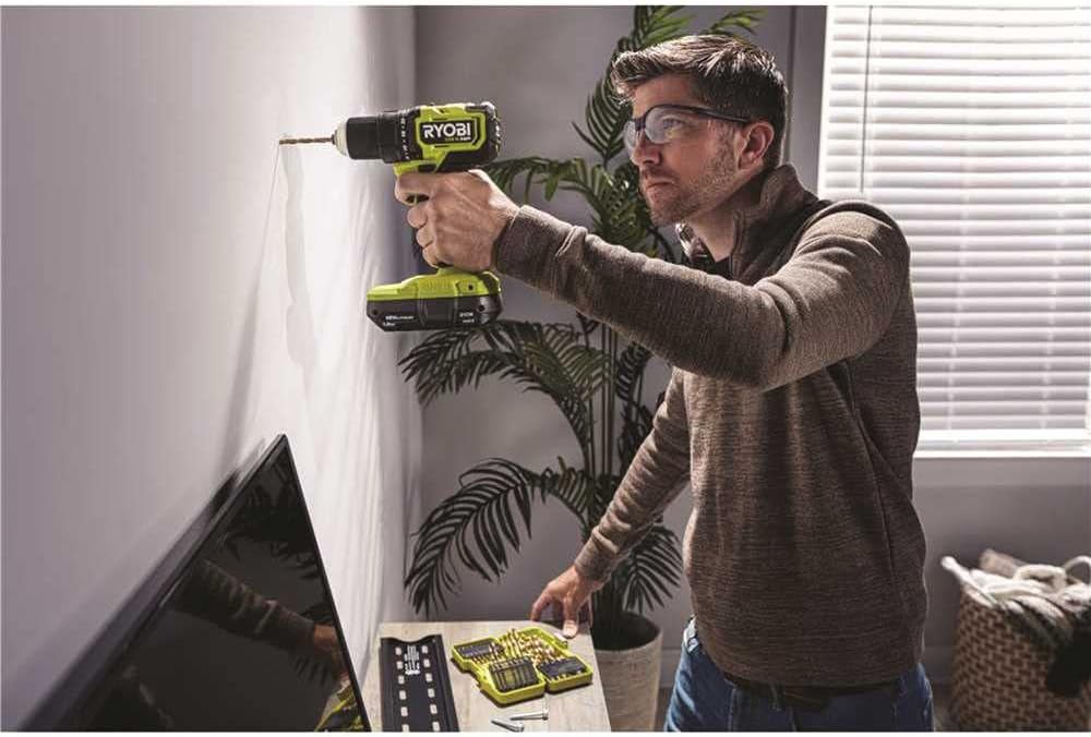 Ryobi ONE+ HP 18V Brushless Cordless Compact 1/2 in. Drill and Impact Driver Kit with (2) 1.5 Ah Batteries, Charger and Bag