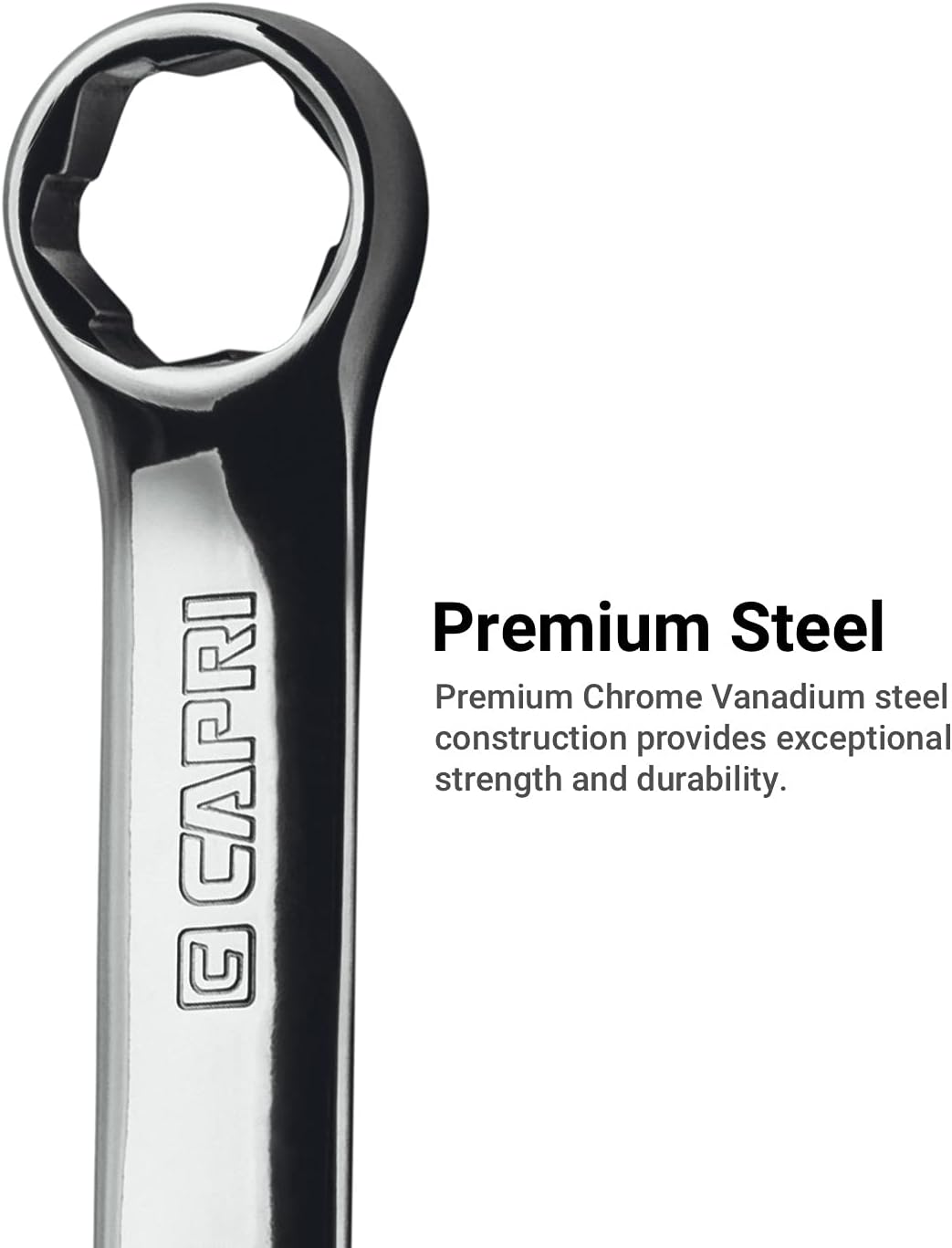 Capri Tools XT90 WaveDrive Pro Combination Wrench Set for Regular and Rounded Bolts (20-Piece Metric & SAE (Stubby) / Mechanic's Tray)